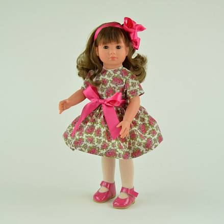 Кукла Нелли в платьице с розовой лентой, 43 см. 